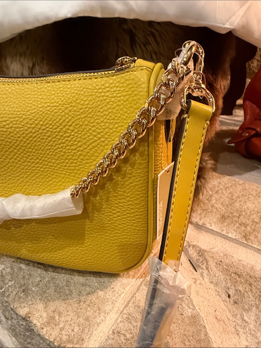NWT Michael Kors Honey Carmella Las Vegas Patchwork Shoulder Bag - Picture 7 of 11